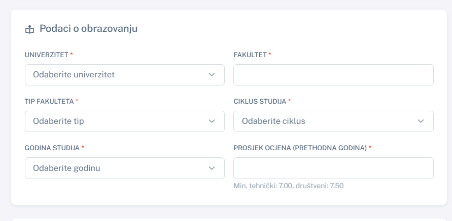 Forma za registraciju